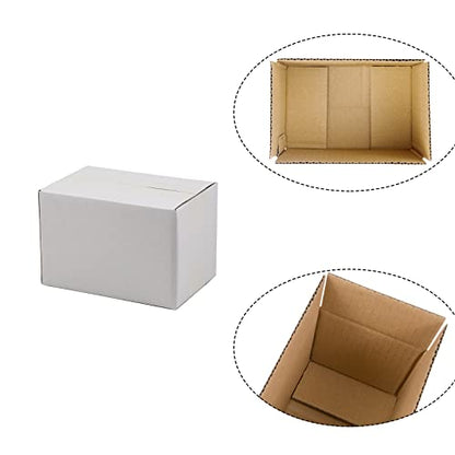SUNLPH White Shipping Boxes 6x4x4 Inches Small Corrugated Cardboard Boxes, 25 Pack - size: 6 x 4 x 4