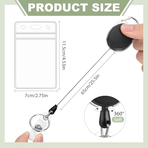 2 Pack ID Badge Holder with Badge Reels Retractable Clip - style: 2 Set Clear Material