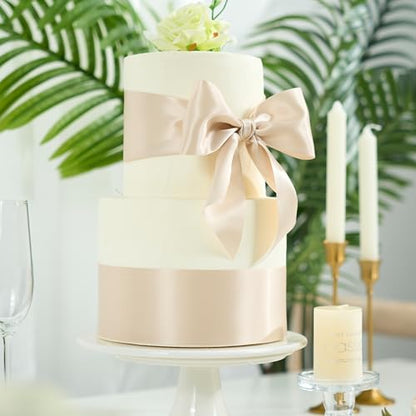 Champagne Double-Faced Satin Ribbon, 3 Inch x 10 Yards - color: Champagne