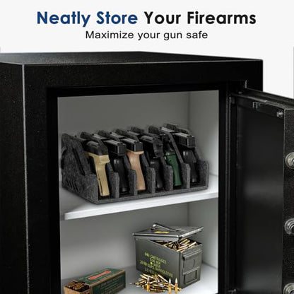 Pistol Rack for Gun Safe, Soft Felt, Handgun Rack, Revolver Firearm Holder - color: 6 Slots