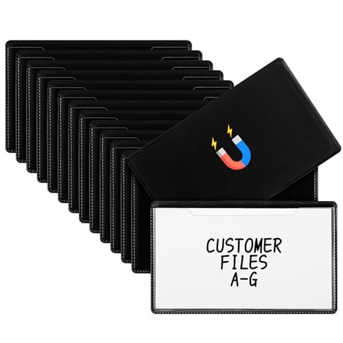 Feifeiya 15 Sets Magnetic Label Holders 2.5"x4.4" for File Cabinets Racks
