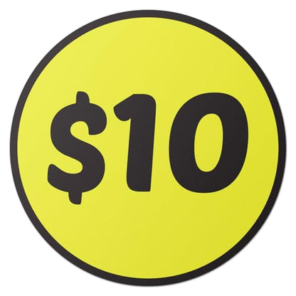 10 Dollar Price Stickers, 2 inch Round, Yellow, 300 Labels - color: Yellow, size: 300 Labels