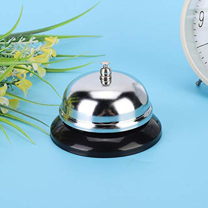 Stainless Steel Dinner Call Bell, Service Bell for The Porter Kitchen Restaurant Bar Classic Concierge Hotel, 3.3x3.3x2.2in Call Bell