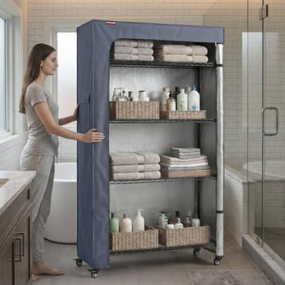 Waterproof Shelving Cover for Wire Shelving, Fits 36"W x 18"D x 54"H - color: Grey, size: 36"Wx18"Dx54"H