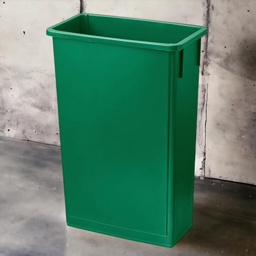 23 Gallon Dark Green Slim Tall Plastic Industrial Trash Cans for Kitchen and Restaurant - color: Dark Green, size: 23 Gallon