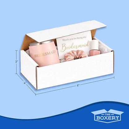 The Boxery Corrugated Mailers White Tuck Shipping Boxes (6x4x3) - size: 6x4x3
