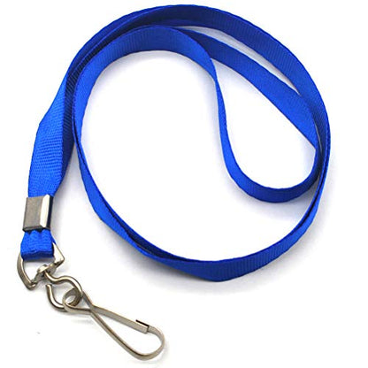 Beebel Blue Lanyard Bulk Lanyards for Id Badges Flat Lanyard with Badge Clip Swivel Hook 50 Pack - color: Blue, size: 50 Pack