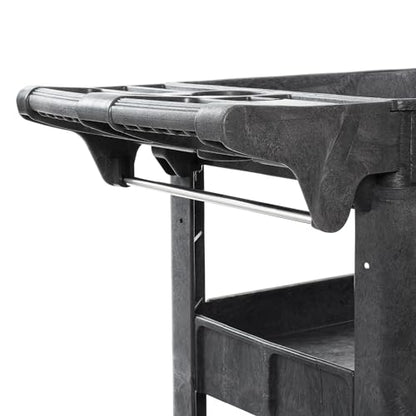 Dryser Utility Cart with Wheels, 40" x 17" Heavy Duty 550 lb. Capacity with Shelves - 3 Tier Rolling Cart with Two 5" Swivel Casters for Warehouse, Garage, Cleaning - size: 3 Shelves 2 Swivel 40x17