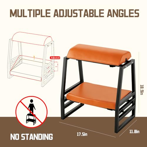 Under Desk Iron FootRest,Adjustable 9-Position Ergonomic Foot Stool-Orange - color: Orange