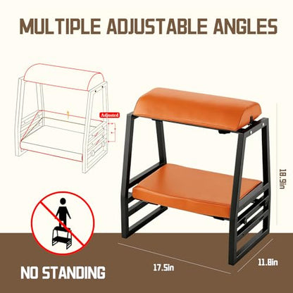 Under Desk Iron FootRest,Adjustable 9-Position Ergonomic Foot Stool-Orange - color: Orange