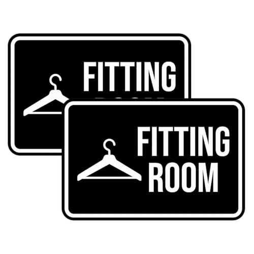 Classic Framed Fitting Room Sign (Black) - Small 2 Pack - color: Black, size: 4 x 6" - Small (2 Pack)