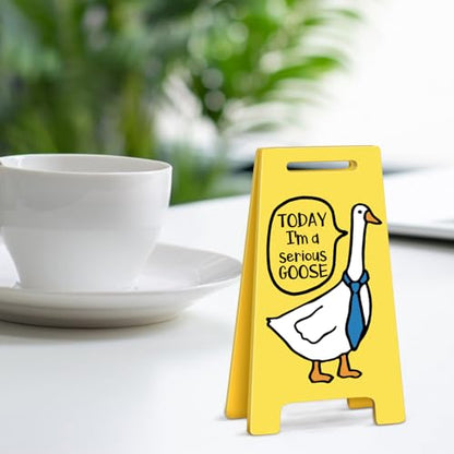 Funny Office Desk Accessories Decor Acrylic Silly Goose Mini Floor Sign Funny Cute Gag Office Decorations Gifts for Work Women - style: SILLY GOOSE