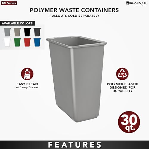 Rev-A-Shelf 30 qt. Silver Polymer Replacement Waste Container Pullouts - color: Silver