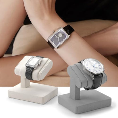 Grey Single Watch Display Stand with Microfiber Lining Watch Holder - color: Grey