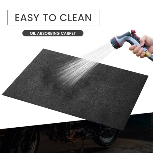 2 Pcs 29 x 36 Inch Oil Spill Absorbent Garage Mat, Black