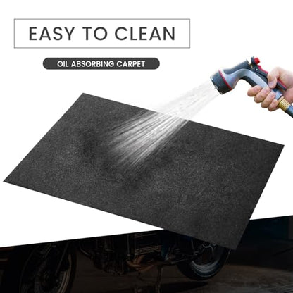2 Pcs 29 x 36 Inch Oil Spill Absorbent Garage Mat, Black