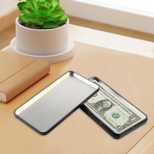 Metal Cash Box with Currency Tray, 4Pcs Black - color: Black