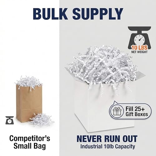 Box USA Fiesta Blend Crinkle Paper Filler (10lb Case) - Shredded Paper for Basket Stuffing, Shipping, Packaging, Confetti, Crafts & Holidays - Crinkle Cut - color: Burgundy