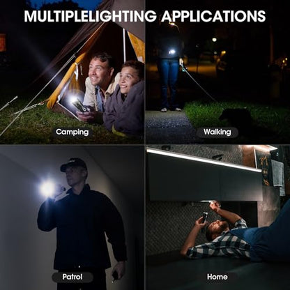 Kmivo Flashlights Rechargeable LED High Lumens - 4 Pack 90,000LM Super Bright Flashlight, Adjustable Powerful Flash Light with 5 Modes, Waterproof Handheld Flashlight for Home, Camping - size: M-4P