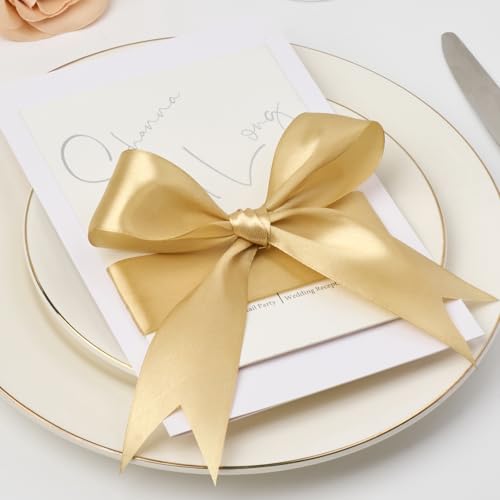 Mauproy Champaign Gold Satin Ribbon, 1-1/2 Inch, 50 Yards - color: Champaign Gold