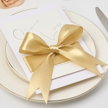 Mauproy Champaign Gold Satin Ribbon, 1-1/2 Inch, 50 Yards - color: Champaign Gold