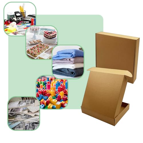 11x11x2 inch Shipping Boxes 20 Pack, Brown Corrugated Cardboard Mailer Box - size: 11" x 11" x 2"