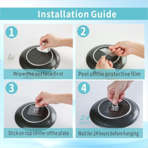 Adhesive Picture Hangers, Invisible Wall Hangers for Plates Frames Decor
