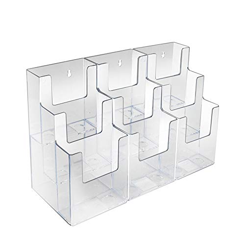 Azar Displays 252817 Three-Tier Nine-Pocket Trifold Brochure Holder, 2-Pack - size: 3 Tier 9 Pocket