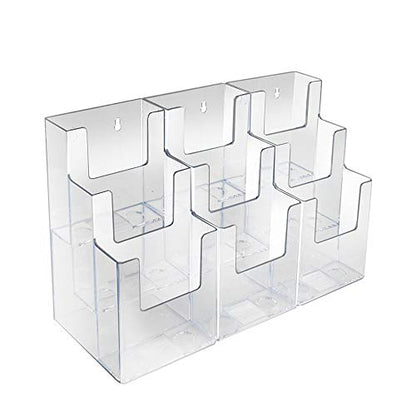 Azar Displays 252817 Three-Tier Nine-Pocket Trifold Brochure Holder, 2-Pack - size: 3 Tier 9 Pocket