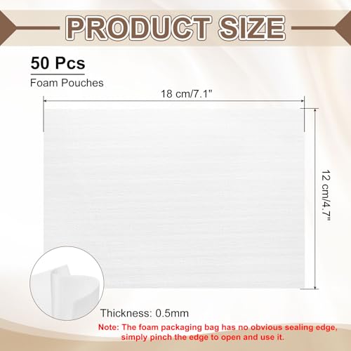 uxcell 50 Pcs Cushion Foam Pouches, 7" x 5" Cushioning Packing Supplies Cushioning Foam Padding Sheets for Moving and Packaging Dishes, China, Books, Photo Frame - size: 18 x 12 cm/7.1 x 4.7 inches