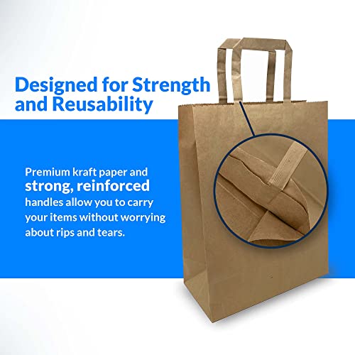 Reli. Paper Bags w/Handles, Kraft | Assorted Large Sizes
