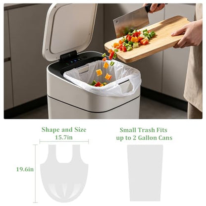 1.6-Gallon Mini Trash Bags Biodegradable - Unscented 100 Count White Small Garbage Bag with Handles Leakproof Strong Thick Waste Basket Liners for Desk, Car, Bedside Table Heihaily - color: Bio-1.6Gal-White100