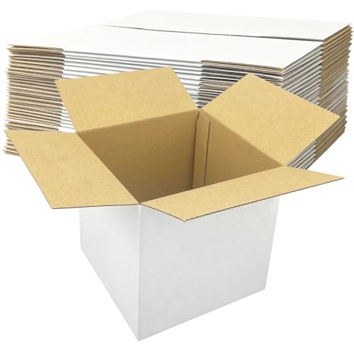 40 Pack 6x6x6 Shipping Boxes, White Corrugated Cardboard Boxes for Packaging Small Business, Mailing, Gift, Storage – Small Shipping Boxes for Packing - size: 40 Pack 6x6x6 Inches