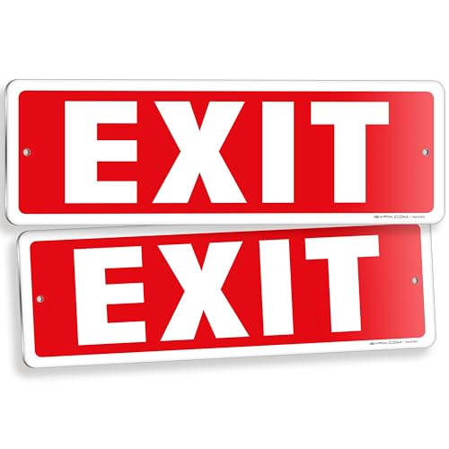 iSYFIX Exit Sign, 12x4 Inch, 2 Pack - color: Metal, size: 2 Pk 12x4