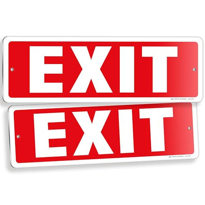 iSYFIX Exit Sign, 12x4 Inch, 2 Pack - color: Metal, size: 2 Pk 12x4