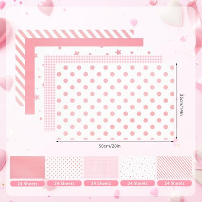 woric 120 Sheets Pink Tissue Paper for Gift Bags 20x14 Inch - color: Metallic Pink