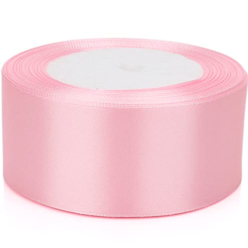 Nsilu 25 Yards 1-1/2 inches Wide Satin Ribbon Suitable for Wedding, Party and Gift Box Packaging Ribbon (Pale Pink, 1-1/2") - color: Pale pink