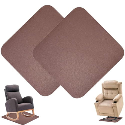 Recliner Pads for Hardwood Floors, Under Recliner Mat Floor Protectors Furniture Pads to Keep Furniture from Sliding Swivel Chairs Recliner mats for Hardwood Floors Non Slip Furniture Pads - size: Sq-Brown-2Pcs-30"x30"