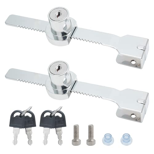 2 Pack Sliding Glass Door Lock, Keyed Alike Showcase Display Case - size: 5.56 inch / 141mm