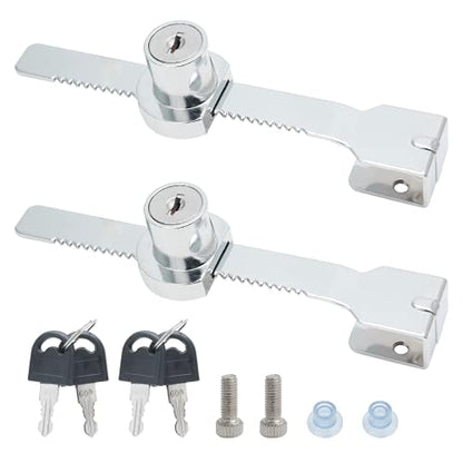 2 Pack Glass Showcase Lock, Keyed Alike Ratchet Lock, Fits 2-8mm - size: 5.63 inch / 143mm