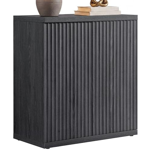 SICOTAS Buffet Cabinet with Storage Sideboard Cabinet with Doors & Shelves - color: Dark Grey Alder, size: 1 Piece