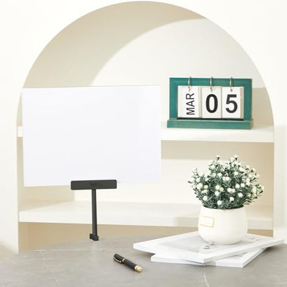 FoldTier 3 Set Aluminum Alloy Sign Holder Clamp with 8.5x11 Acrylic Frame - color: Black, size: 8.5 x 11 Inches