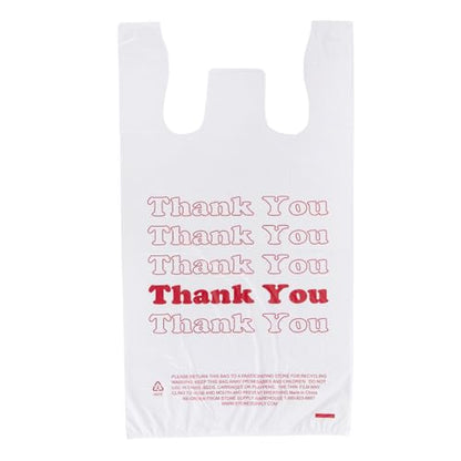 SSWBasics White Thank You Bags Case of 1000-11 ½" x 6" x 21" - size: 1000 Count (11.5" x 6" x 21")