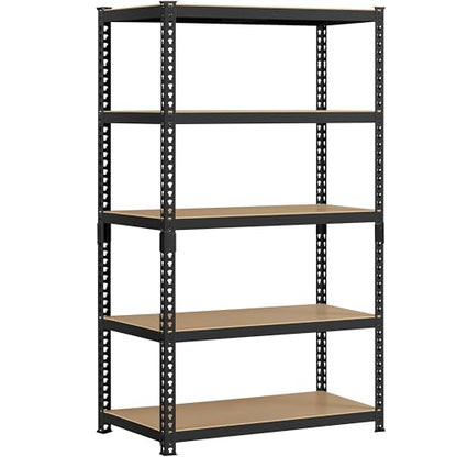 Topeakmart 5 Tier Metal Storage Shelving Unit, 35.5x17.5x72 Inch Black - color: Black, size: 35.5 x 17.5 x 72 Inch