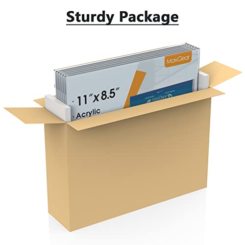 MaxGear Acrylic Sign Holder 8.5 x 11 Wall Mount, 12 Pack, Landscape - size: 11"x8.5"-12Pack