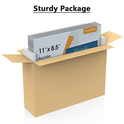 MaxGear Acrylic Sign Holder 8.5 x 11 Wall Mount, 12 Pack, Landscape - size: 11"x8.5"-12Pack