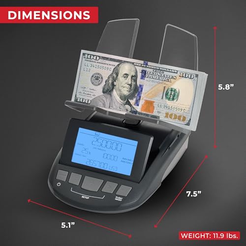 Cassida Professional Money Counting Scale Bill Counter (Till Tally), Black - size: 1 Pack, style: TillTally
