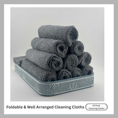 Microfiber Cleaning Cloth for Kitchen & households, Towels for Cars. - color: Gray