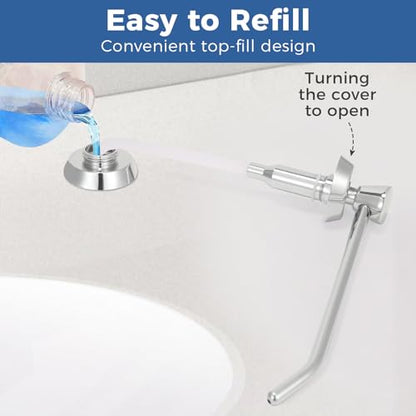 Stardrix Heavy Duty Brass Countertop Liquid Soap Dispenser, Commercial Grade Top Fill Built-in Soap Dispenser with 34 oz/ 1L Bottle for Bathroom, Kitchen, Public Restroom, Chrome Finish, 6” Spout - size: 6” Spout