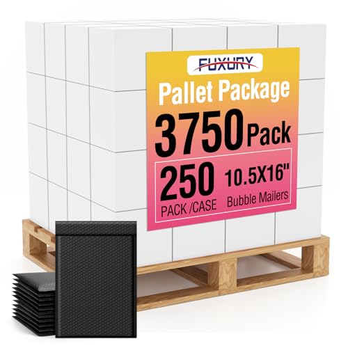 Fuxury Black Bubble Mailers 10.5x16" Padded Envelopes 3750Pack Bulk Pallet - color: Black, size: 10.5x16" 3750PC